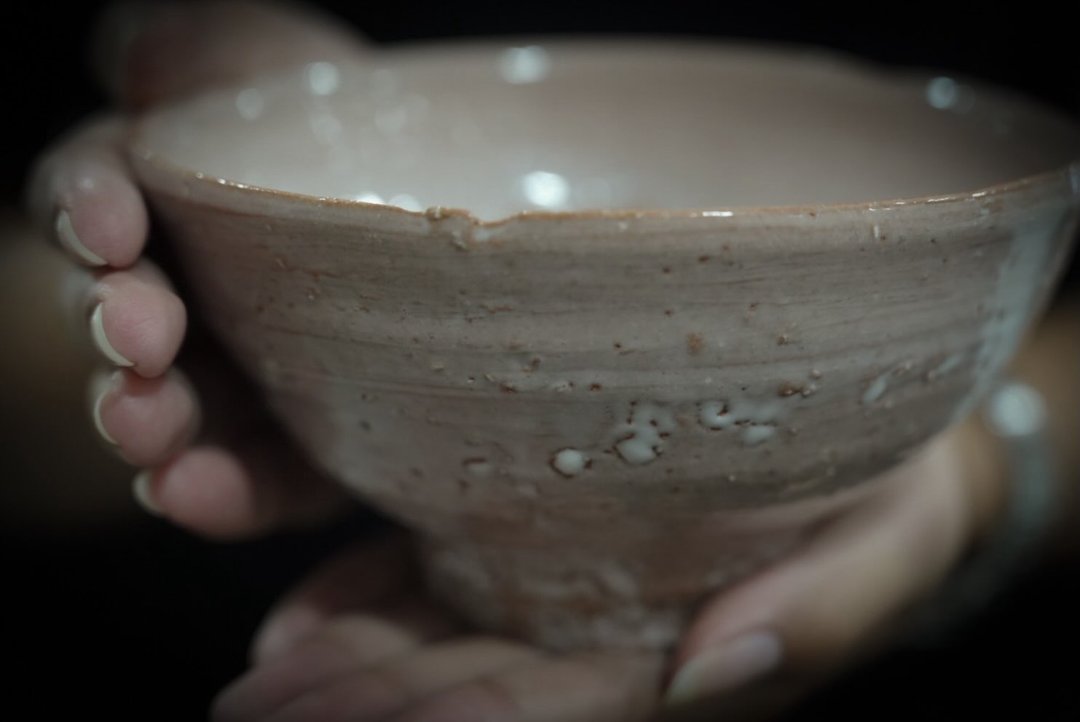 A close-up of a tea bowl
